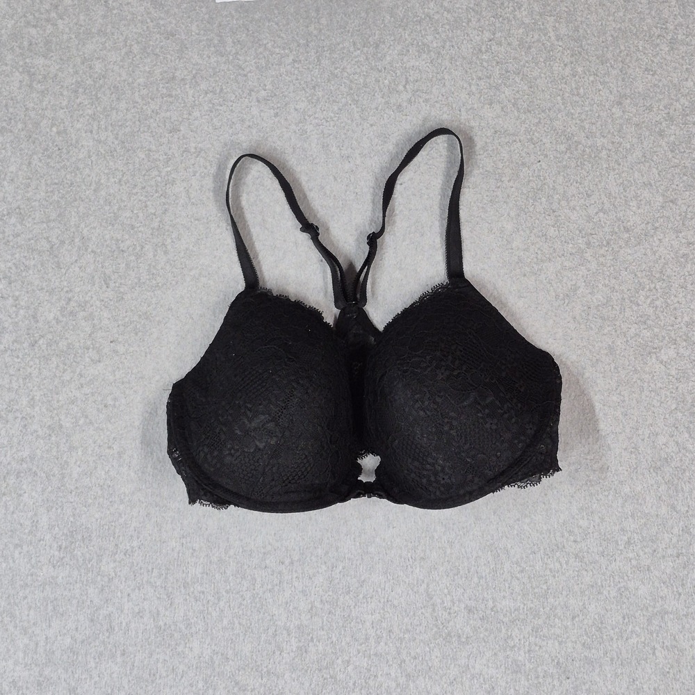 Victoria Secret Women Bra 34DD Black Dream Angels Racerback Demi Underwired Lace